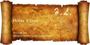 Hohn Lina névjegykártya